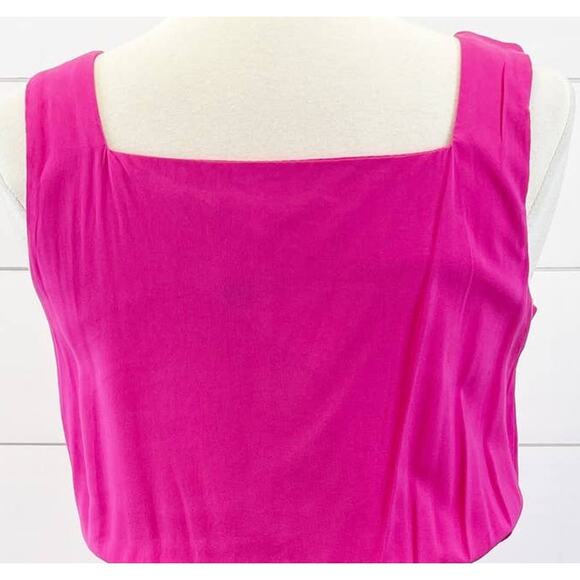 NEW Cloud & Sky Womens M Vibrant Bright Pink Mini Dress Square Neck Summer - Picture 4 of 10